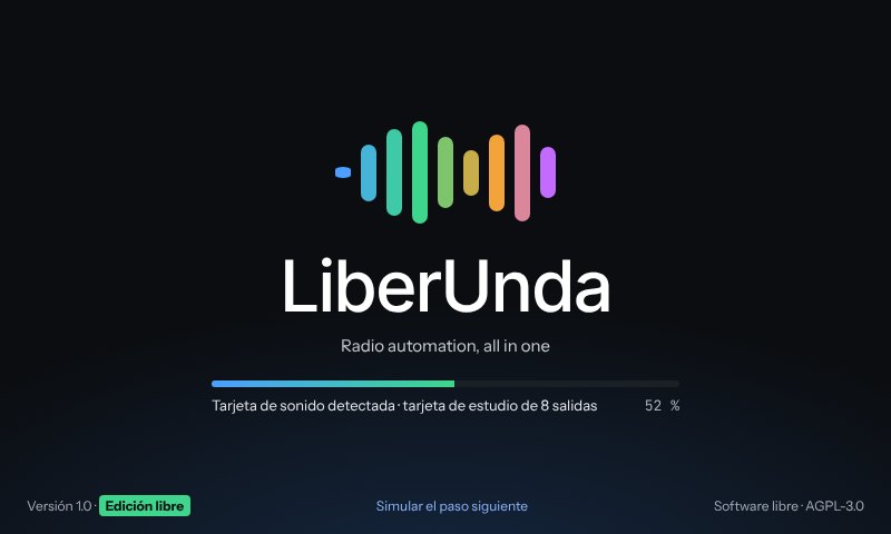 Pantalla de arranque de LiberUnda